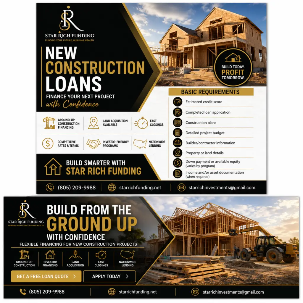 Construction professionals reviewing plans while discussing new construction financing.
