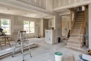 Residential investment property under renovation for a real estate investor project