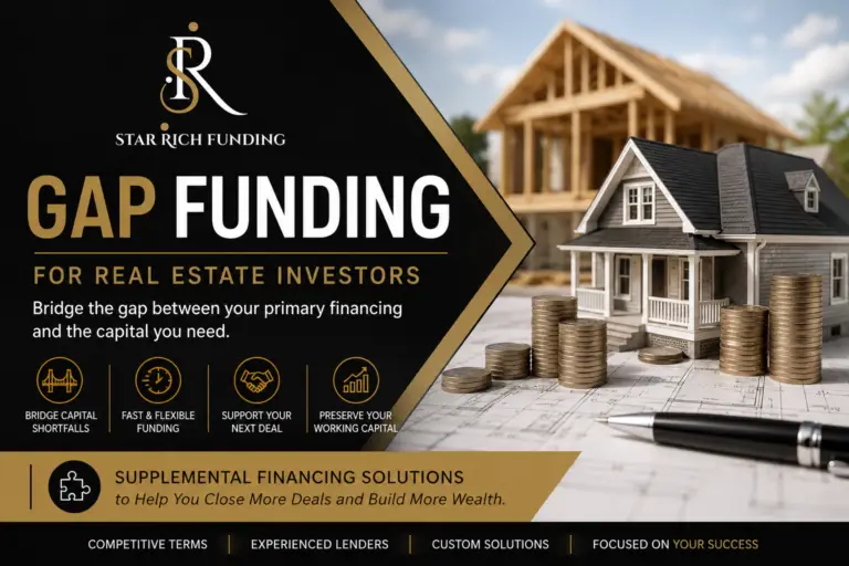 Gap Funding for real estate investors from Star Rich Funding for supplemental investment property financing