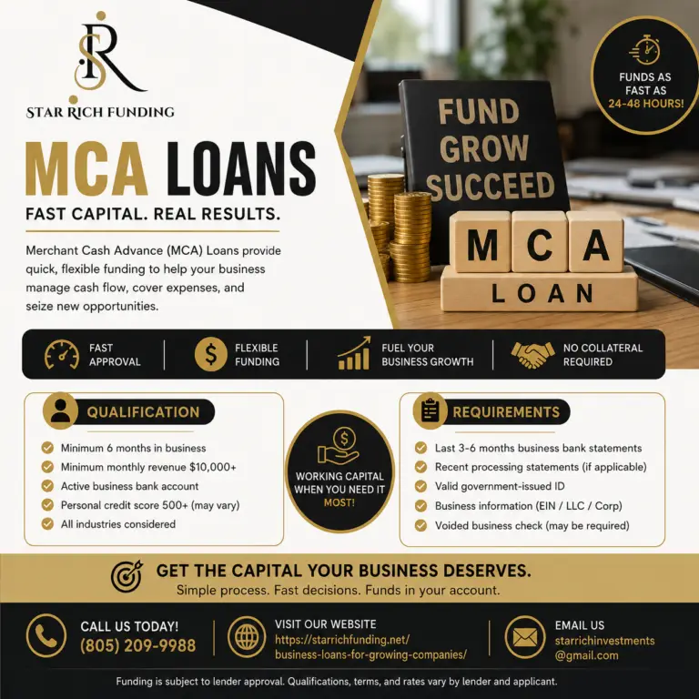Star Rich Funding MCA business funding solutions for small business owners