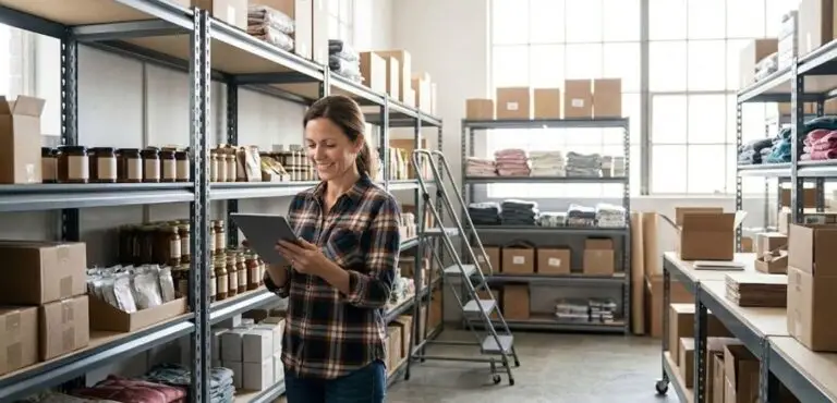 Business owner in a warehouse representing working capital financing from Star Rich Funding for inventory, payroll, operating expenses, and business growth.